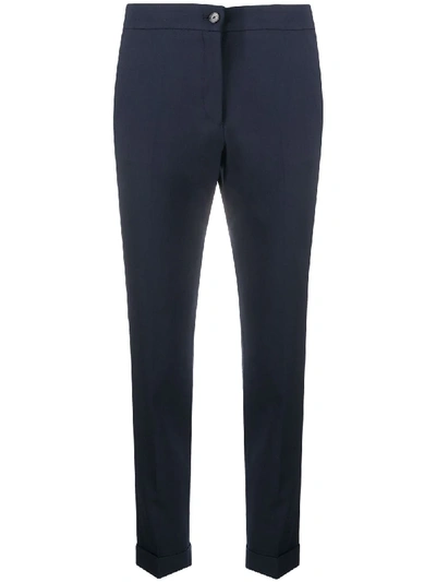 Shop Etro Slim-fit Cropped Trousers In Blue