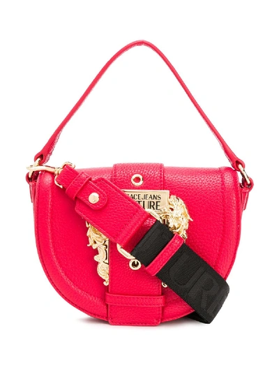 Shop Versace Jeans Couture Embellished Buckle Tote Bag In Red