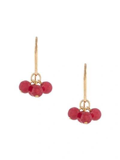 Shop Isabel Marant Cluster Drop Earrings In Red