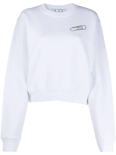 Shop Off-white Paper Clip Sweatshirt In White