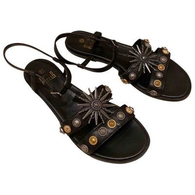 Pre-owned Fausto Puglisi Leather Sandals In Black