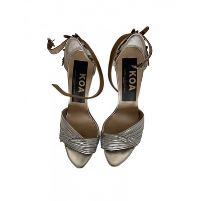 Pre-owned Golden Goose Leather Sandals In Grey