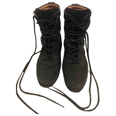 Pre-owned Yeezy Brown Suede Boots