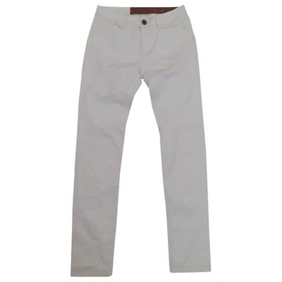 Pre-owned Pinko Straight Pants In White