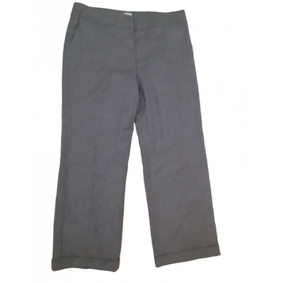 Pre-owned Armani Collezioni Grey Wool Trousers