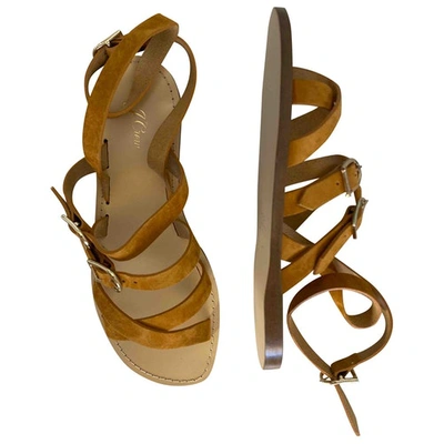 Pre-owned Jcrew Camel Leather Sandals