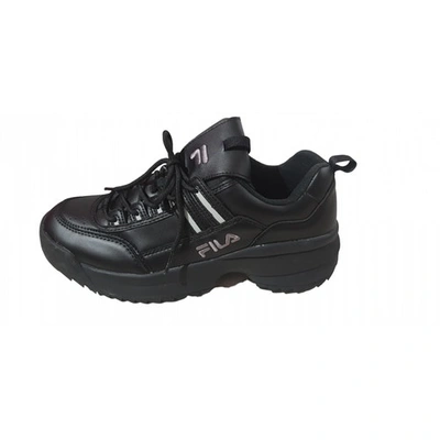 Pre-owned Fila Black Leather Trainers