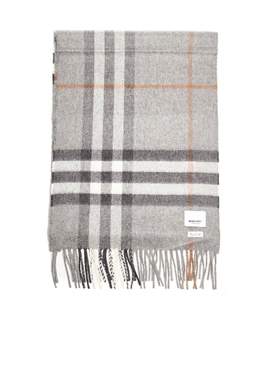 Shop Burberry Scarf In Grey