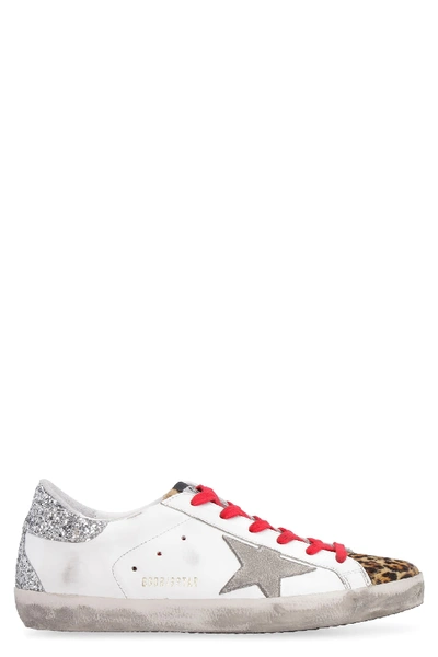 Shop Golden Goose Superstar Leather Sneakers In White