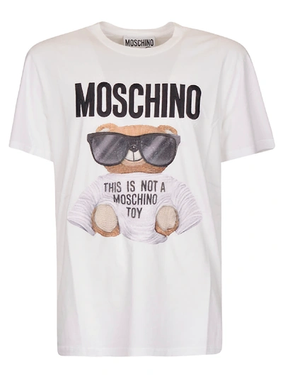 Shop Moschino Toy Bear T-shirt In White/black