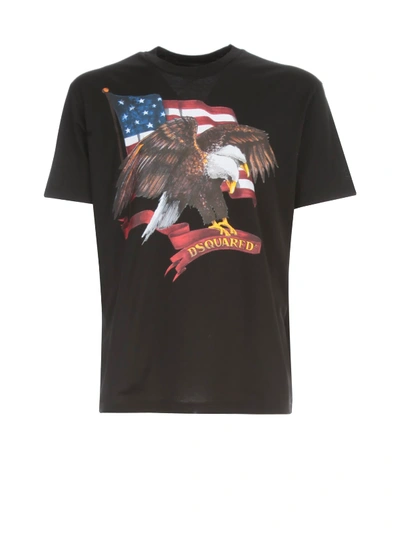Shop Dsquared2 T-shirt Icon Eagle In Black