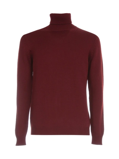 Shop Nuur Sweater L/s Turtle Neck In Bordeaux