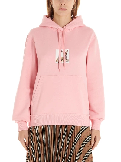 Shop Burberry Junnes Hoodie In Pink