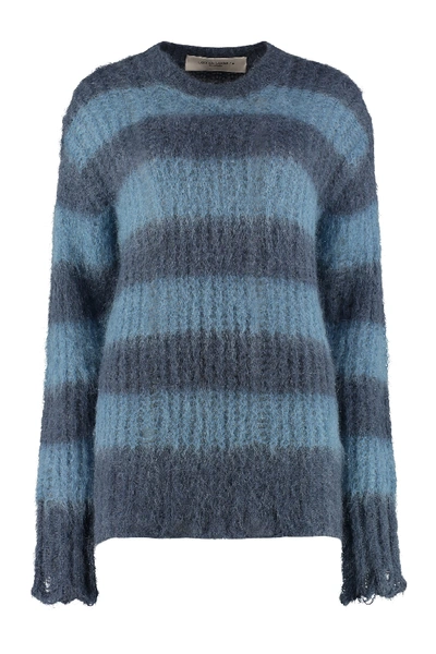 Shop Golden Goose Antonicca Long Sleeve Crew-neck Sweater In Blue