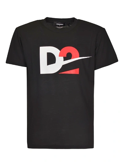 Shop Dsquared2 Logo Print T-shirt In Black/white/red