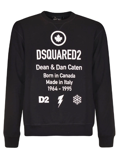 Shop Dsquared2 Dean & Dan Caten Sweatshirt In Black/white