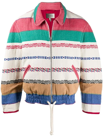 Shop Isabel Marant Faustey Striped Jacket In Red