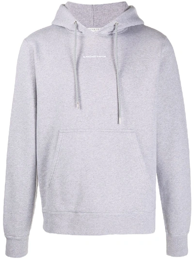 Shop Sandro Logo-embroidered Hoodie In Grey