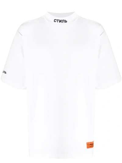 Shop Heron Preston Embroidered Logo T-shirt In White