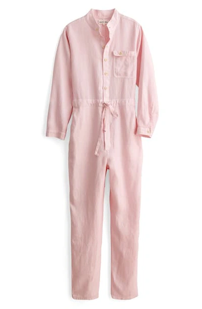 Shop Alex Mill Tie Waist Linen Jumpsuit In Light Pink