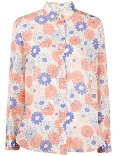 Shop Kenzo Floral Print Long-sleeved Shirt In Pink