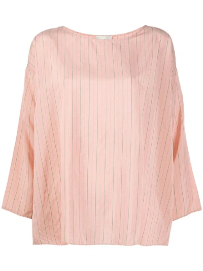Shop Forte Forte Striped Relaxed Fit Blouse In Neutrals
