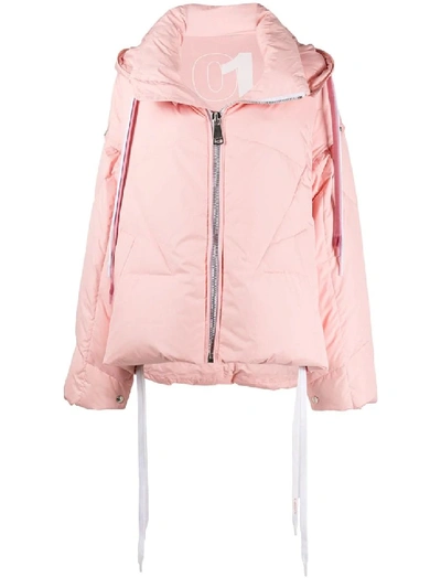 Shop Khrisjoy Detachable-sleeved Down Jacket In Pink