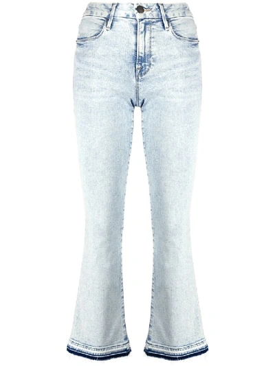 Shop Frame High-rise Bootcut Jeans In Blue