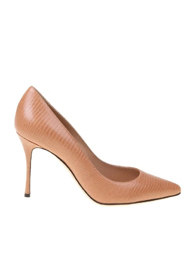 Shop Sergio Rossi Nude Color Leather Decollete In Brown