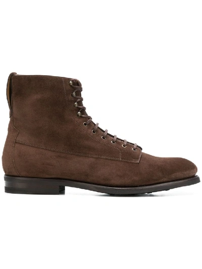 Shop Barbanera Lace-up Ankle Boots In Brown