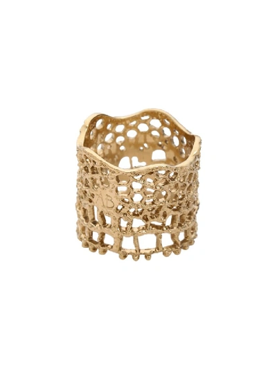 Shop Aurelie Bidermann Lace Bague Gold Ring In Not Applicable