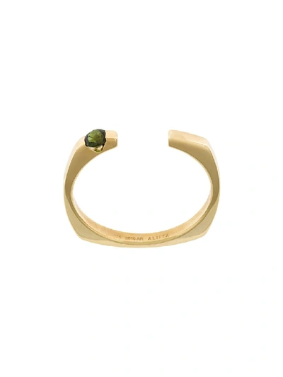 Shop Aliita 9kt Yellow Gold Tourmaline Open Ring In Not Applicable