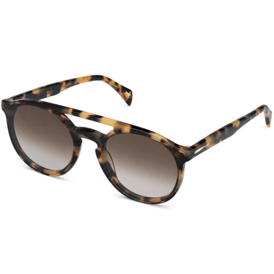 Shop Larsson & Jennings Light Havana Aviator Sunglasses