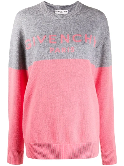 COLOUR BLOCK LOGO CASHMERE JUMPER