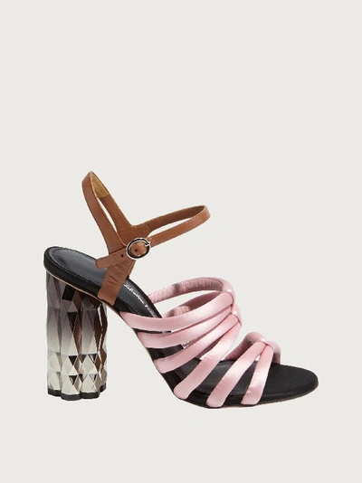 Shop Ferragamo Refracted Heel Sandal In Desert Rose