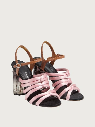 Shop Ferragamo Refracted Heel Sandal In Desert Rose
