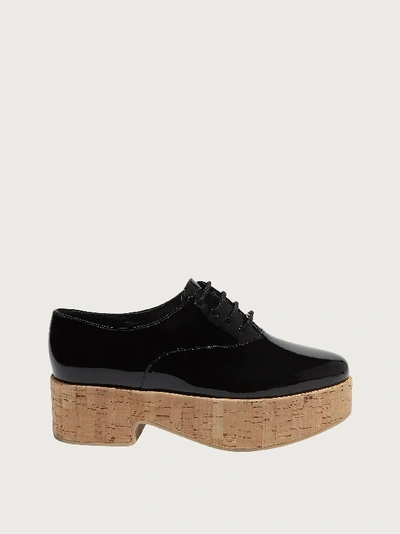 Shop Ferragamo Platform Lace Up In Black