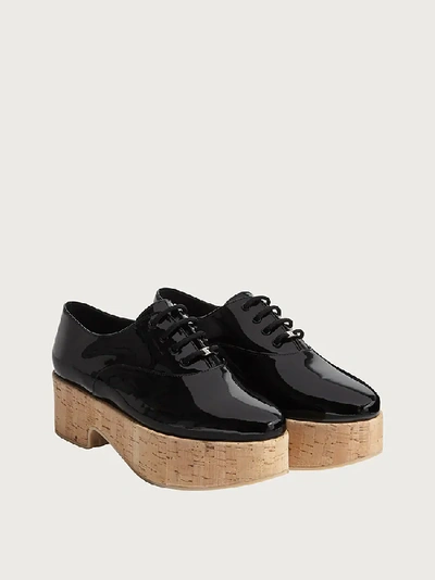 Shop Ferragamo Platform Lace Up In Black