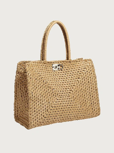 Shop Ferragamo Studio Bag In Almond