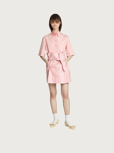 Shop Ferragamo Relaxed Short Sleeved Shirt In Pink
