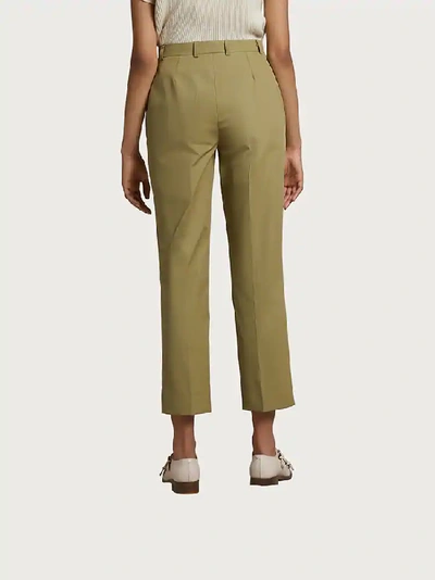 Shop Ferragamo Slim Fit Pants In Khaki Green