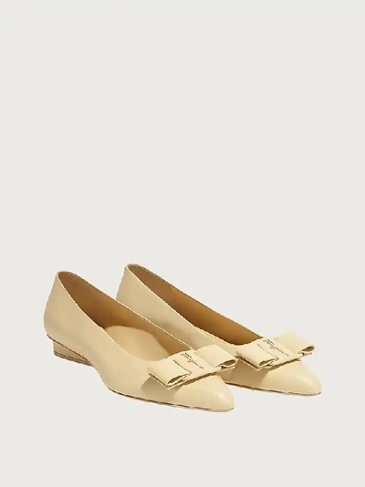 Shop Ferragamo Viva Ballet Flat In Beige