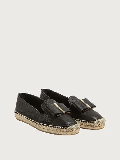 Shop Ferragamo Oversize Bow Espadrille In Black