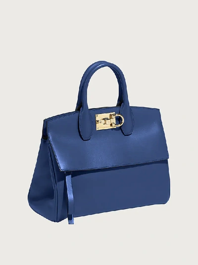 Shop Ferragamo Studio Bag Small In Blue