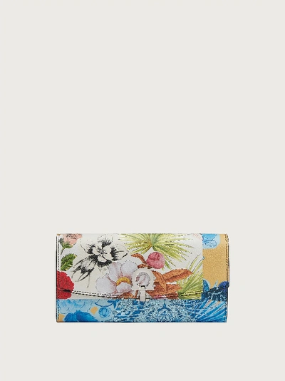 Shop Ferragamo Gancini Continental Wallet In Multicolor