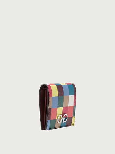 Shop Ferragamo Compact Gancini Wallet In Multicolor