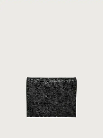 Ferragamo Gancini French Leather Wallet In Black