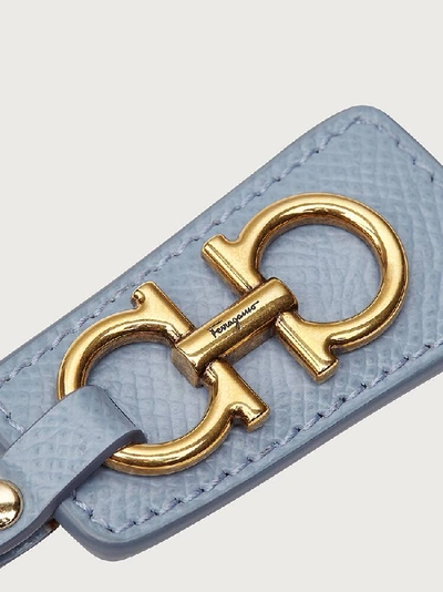 Shop Ferragamo Gancini Keyring In Blue