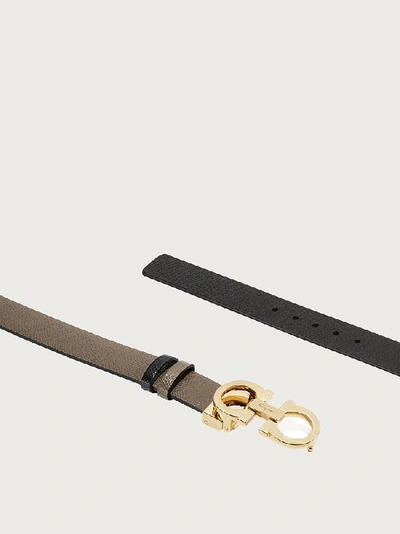 Ferragamo Reversible And Adjustable Gancini Belt In Brown