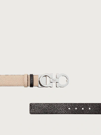 Ferragamo Reversible And Adjustable Gancini Belt In Pink